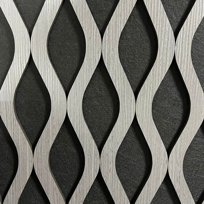 Acoustic Waved Wall Panel - Dark Grey 2.4m x 0.6m (4 Pieces)