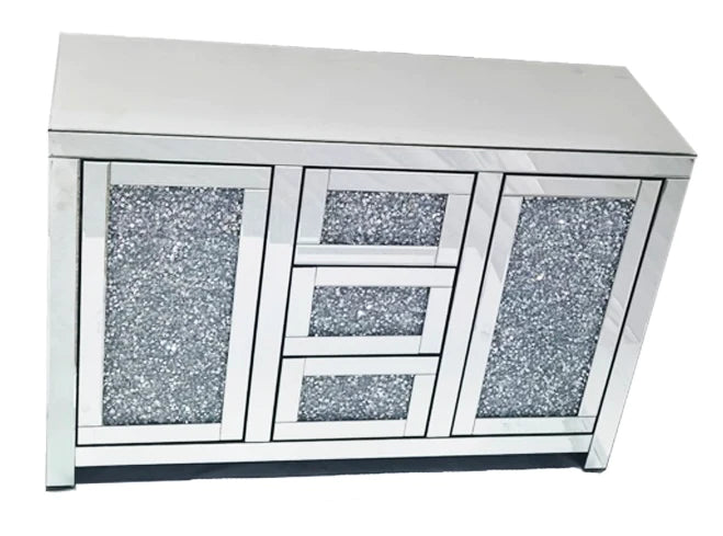 Roma Crushed Diamond 2 Door 3 Drawer Large Sideboard