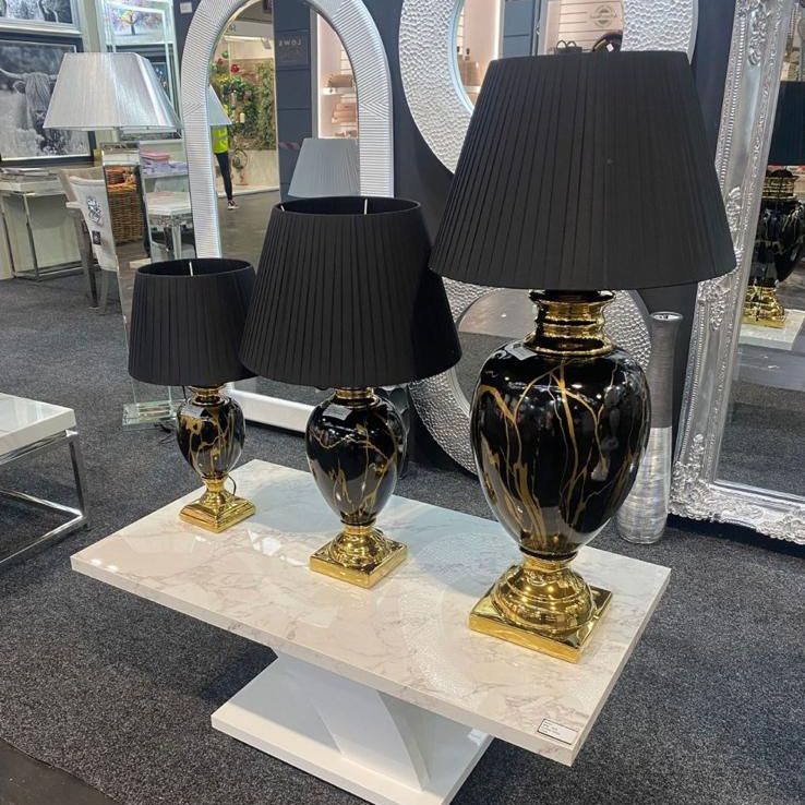 BLACK & GOLD Marble Lamp (3 Sizes)