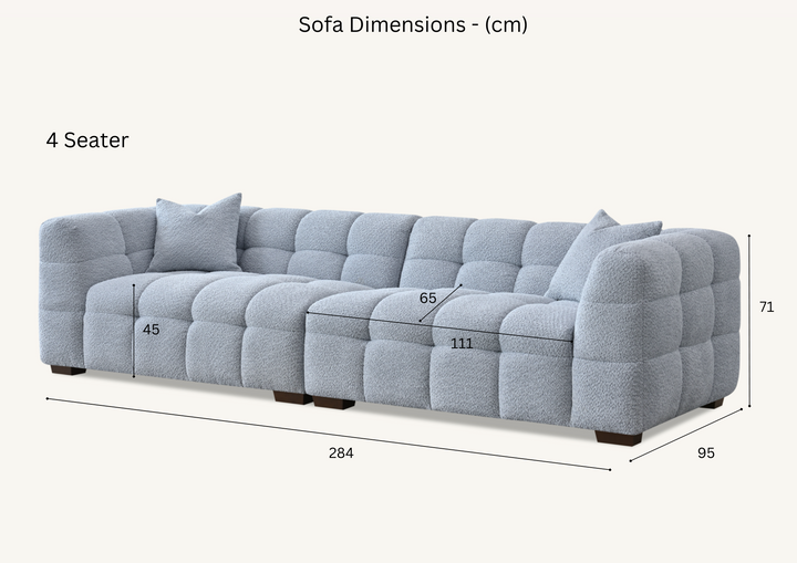 Tribeca Sofa Range in Pearl Boucle Fabric