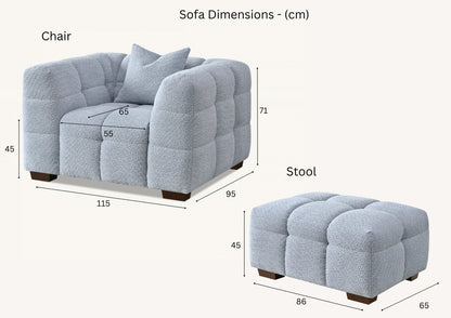 Tribeca Sofa Range in Oatmeal Boucle Fabric