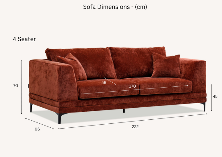 Lenox Sofa Range in Steel Velvet 3 or 2 Seater