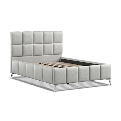 Capri Fabric Bed Grey - 4'6 Double Fabric Bedframe Only