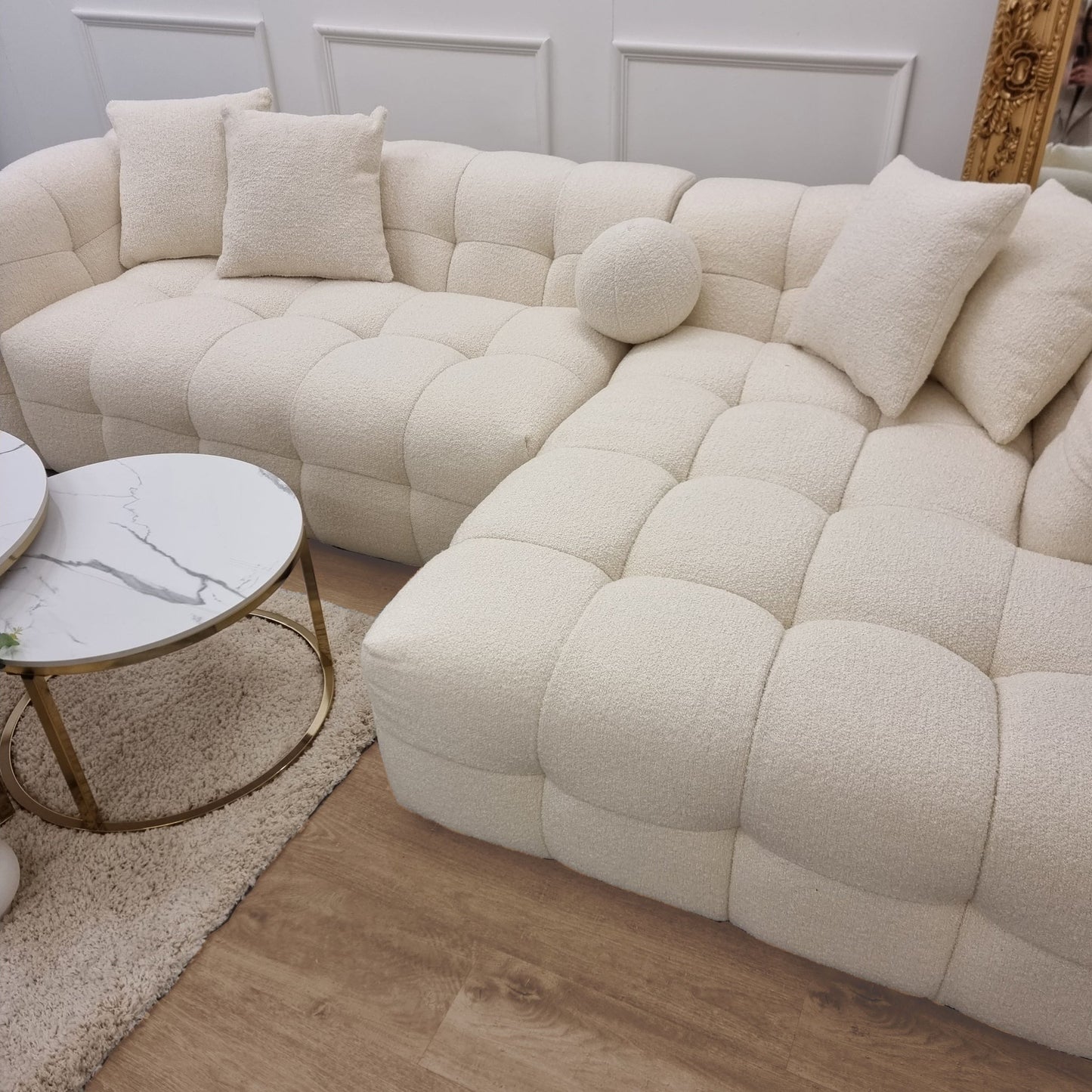 The Bubble Boucle Corner Sofa - Ivory