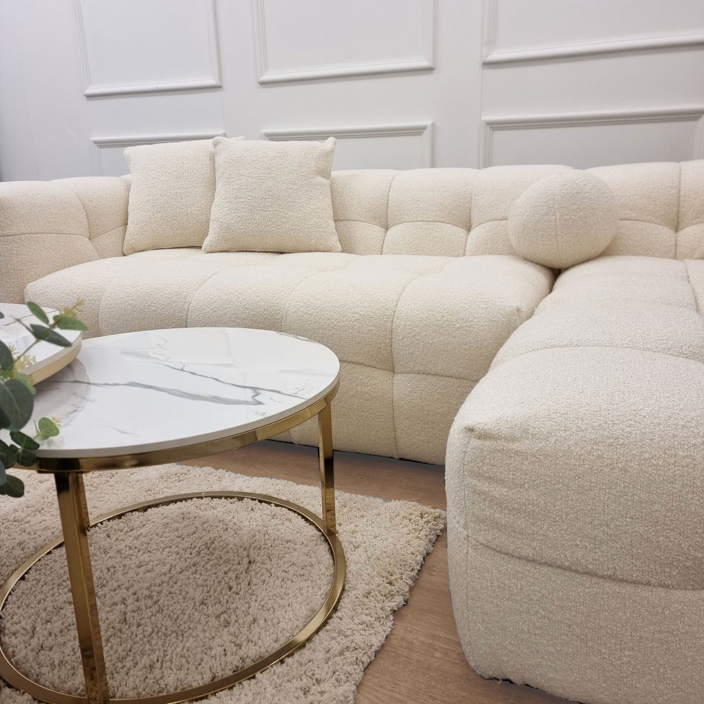 The Bubble Boucle Corner Sofa - Ivory