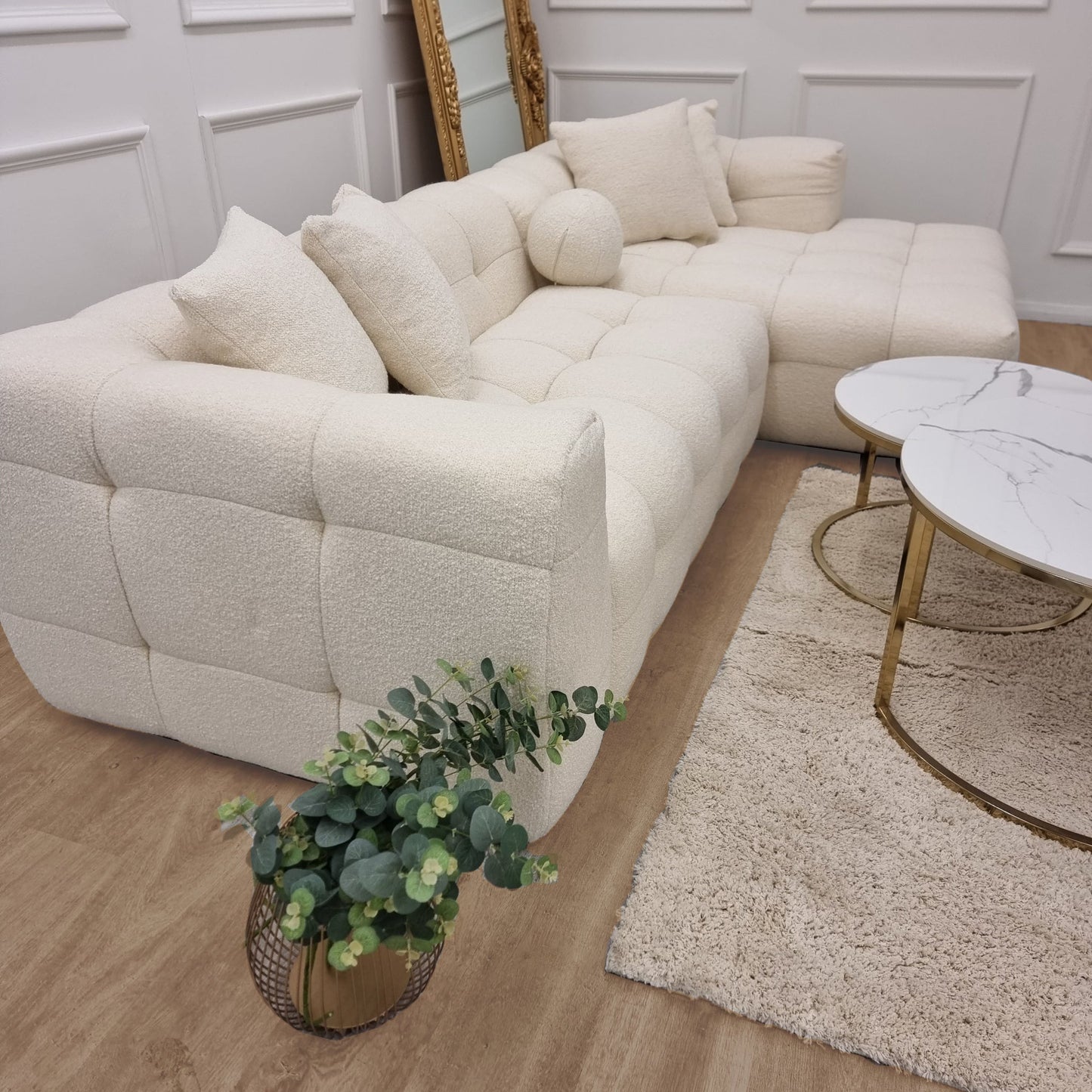 The Bubble Boucle Corner Sofa - Ivory