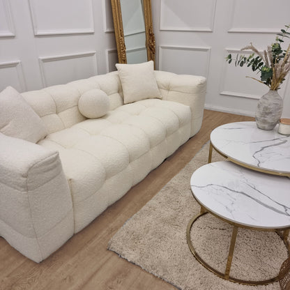 The Bubble Boucle 3 Seater Sofa - Ivory