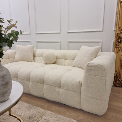 The Bubble Boucle 3 Seater Sofa - Ivory