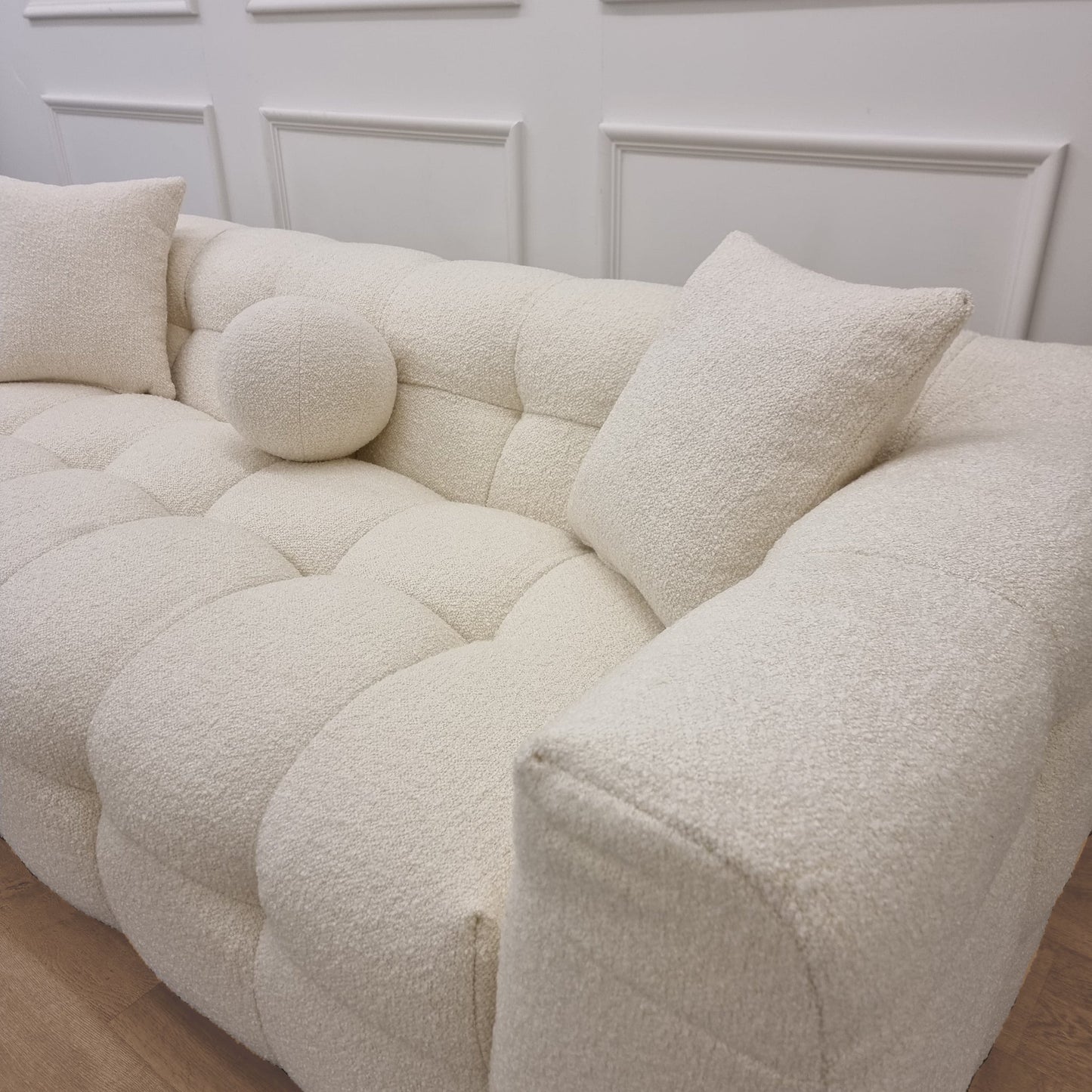 The Bubble Boucle 3 Seater Sofa - Ivory