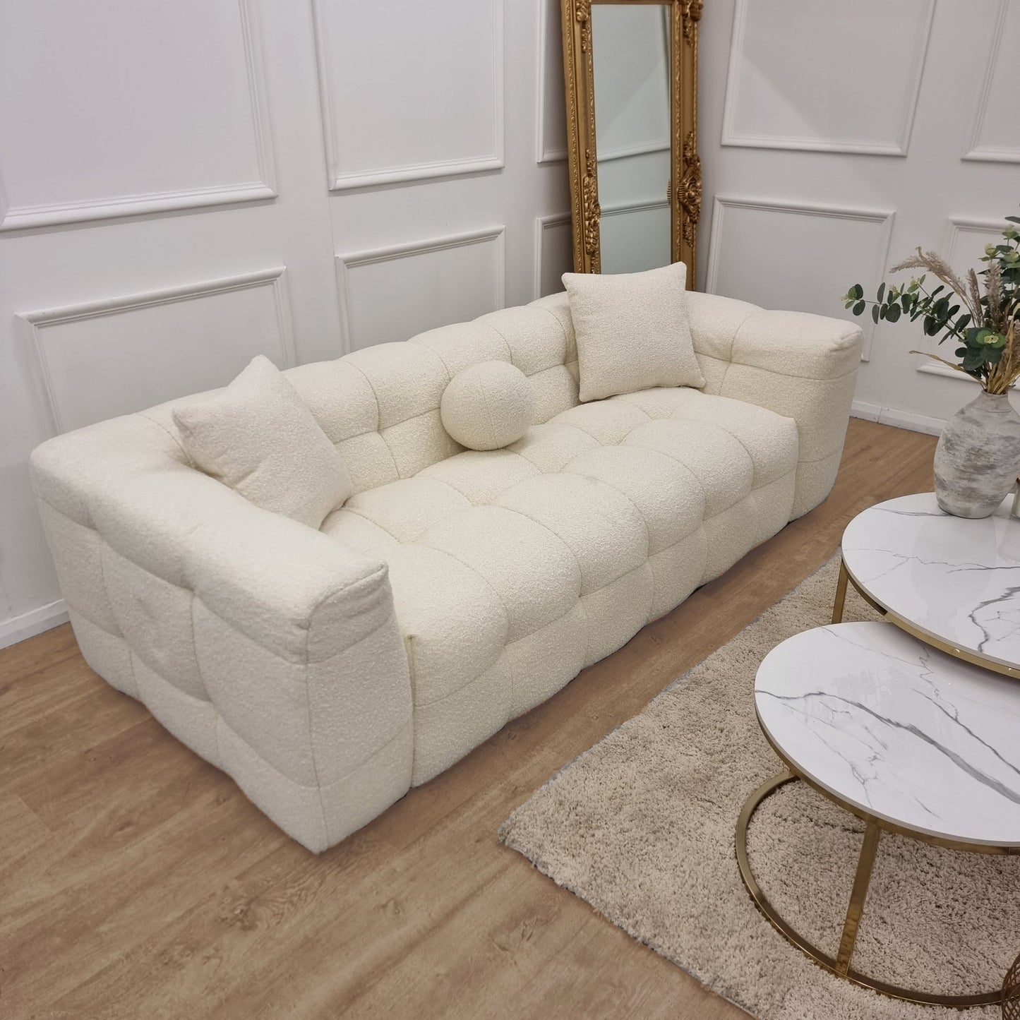 The Bubble Boucle 3 Seater Sofa - Ivory