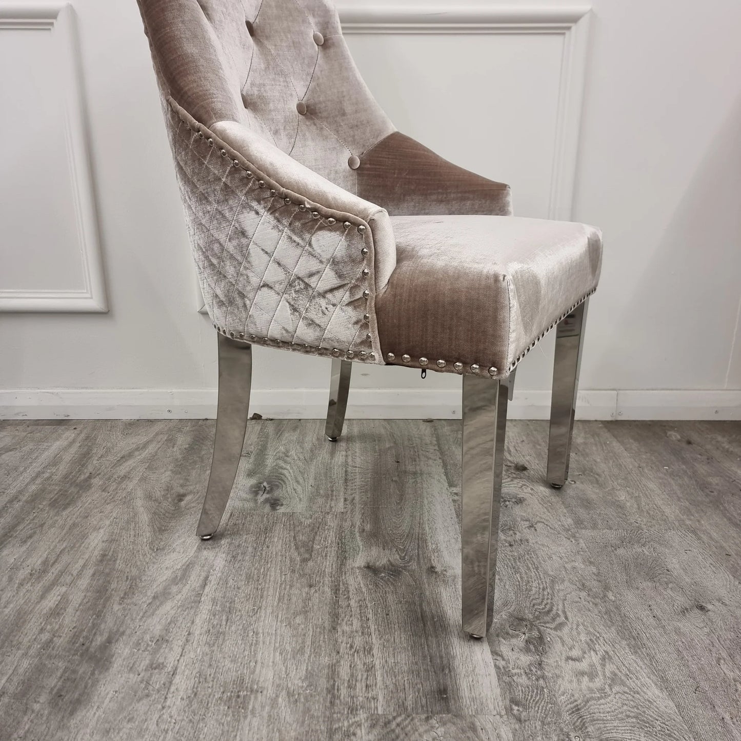 Bentley Dining Chair with Lion Knocker & Quilted Back (All Colours)