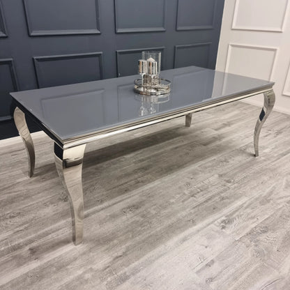 Louis 2m Table in Grey Glass