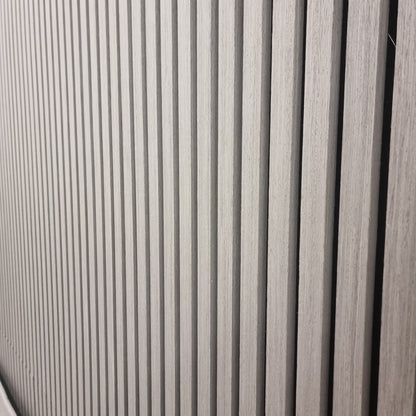 Wood Veneer Acoustic Slatted Wall Panel - Ash Grey 2.4m x 0.6m (4 Pieces)