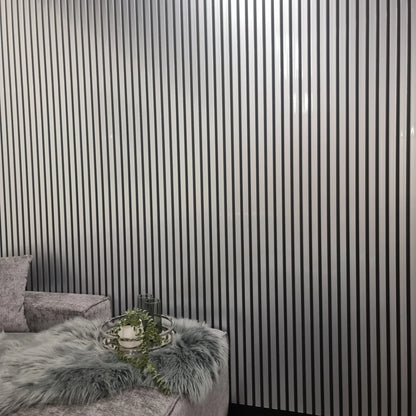 Wood effect Wall Panels Silver/Black