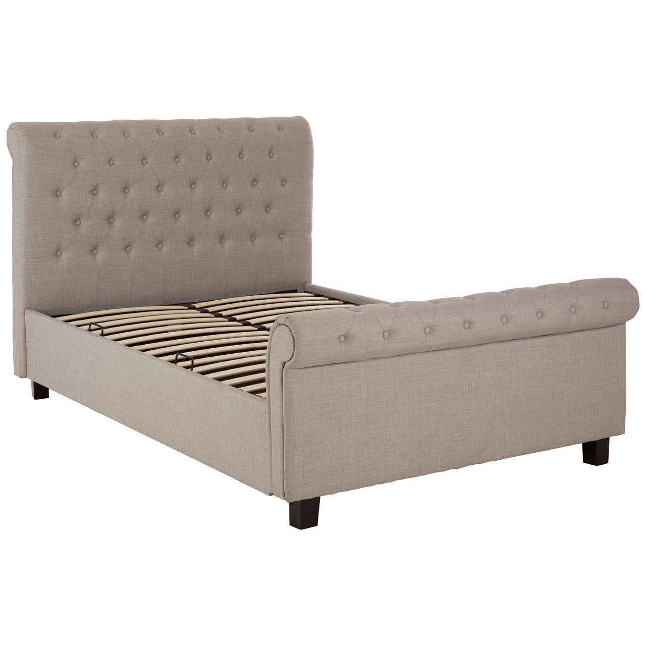 Orlando Light Grey Double Ottoman Bed