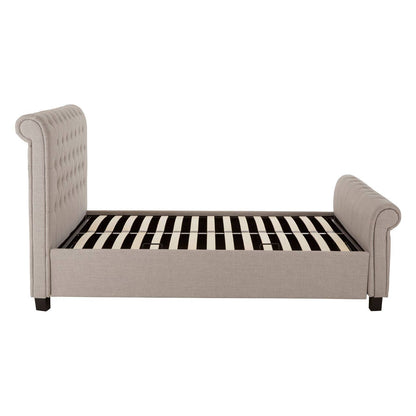 Orlando Light Grey Double Ottoman Bed