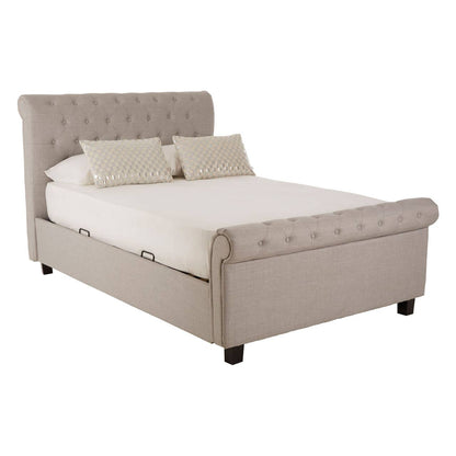 Orlando Light Grey Double Ottoman Bed