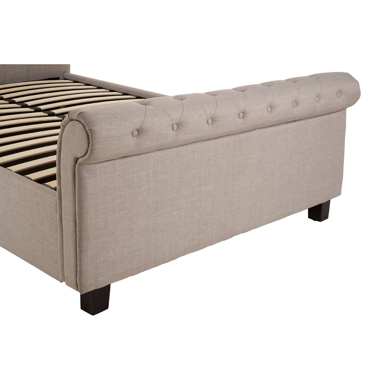 Orlando Light Grey Double Ottoman Bed