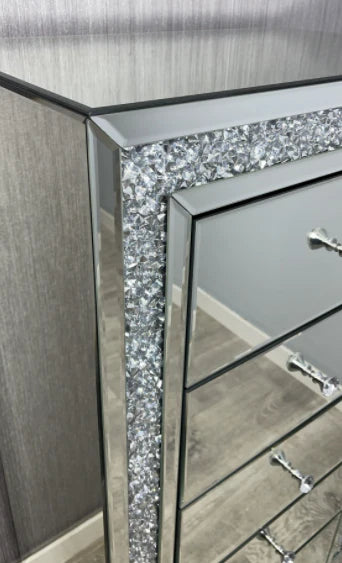 Mocka Crushed Diamond 5 Draw Tallboy