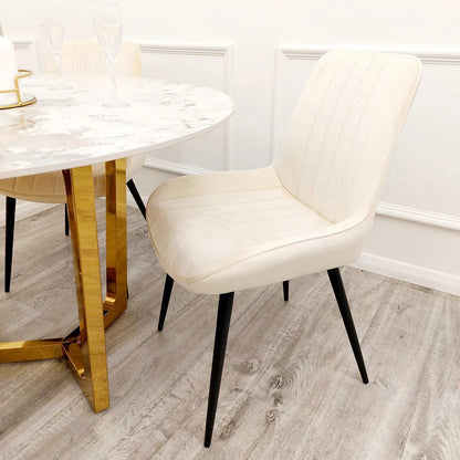 4 x Dido Dining Chairs in Cream - MyForeverFurnishings