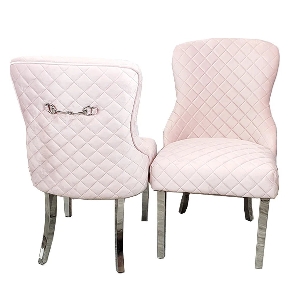 4 x Kate Dining Chair (Pink or Light Grey) - MyForeverFurnishings