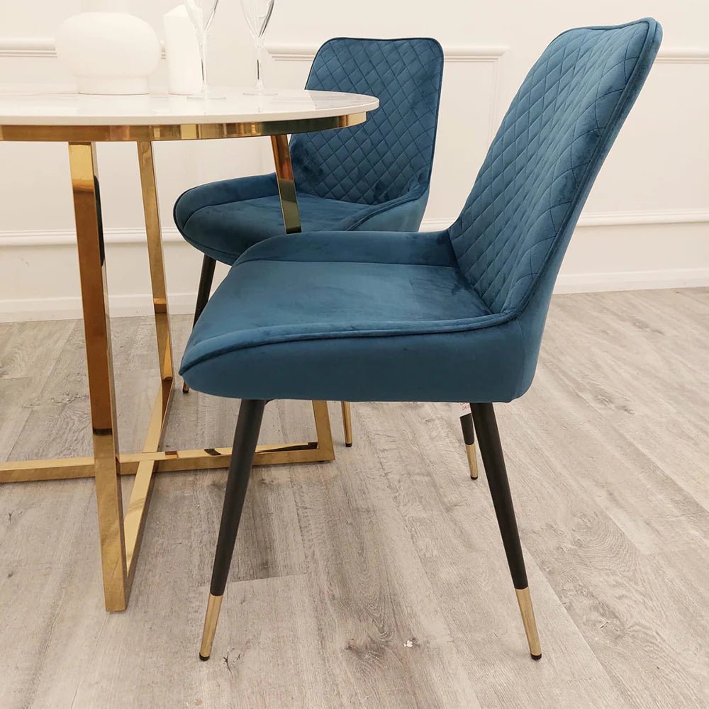 4 x Luna Dining Chairs in Navy Blue - MyForeverFurnishings