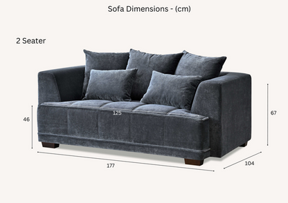 Gramercy 3 or 2 Seater in Steel Velvet