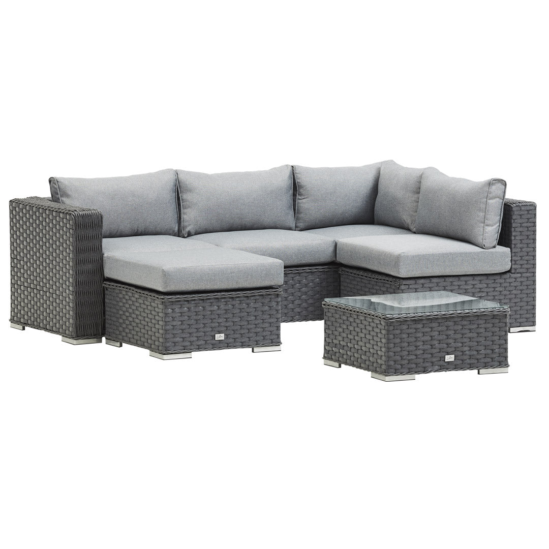 Grey Rattan Corner Sofa Set