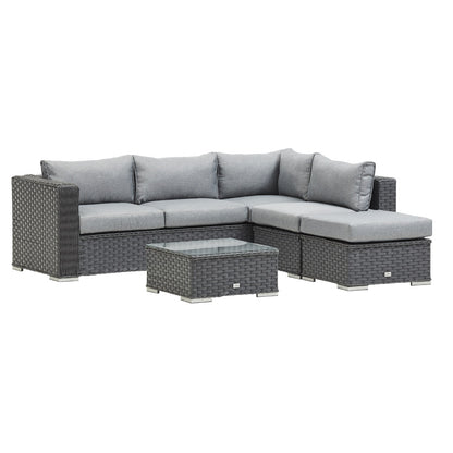 Grey Rattan Corner Sofa Set