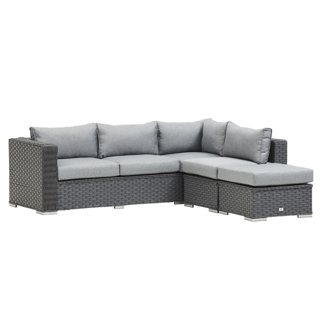 Grey Rattan Corner Sofa Set