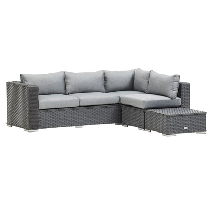 Grey Rattan Corner Sofa Set