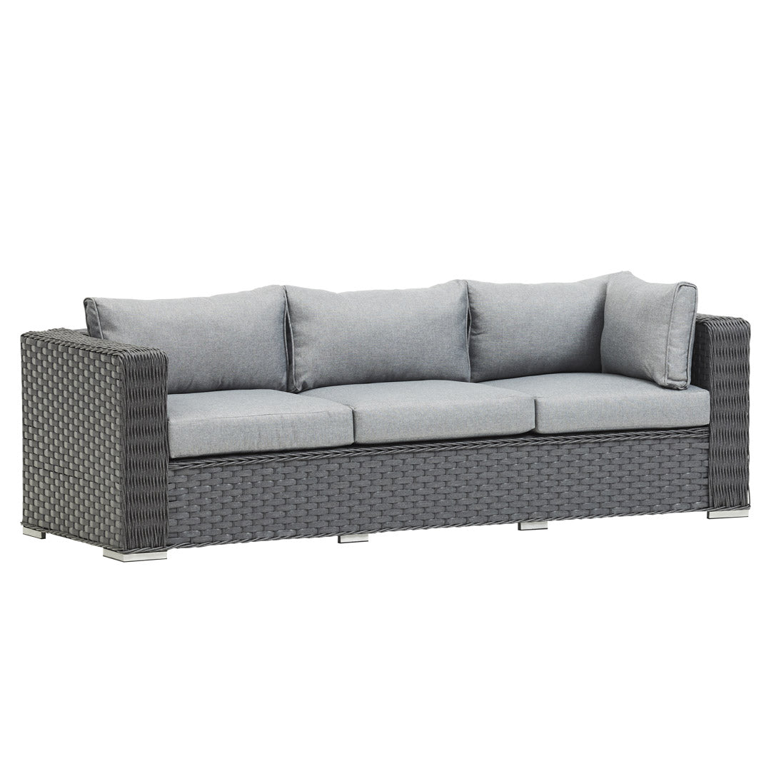 Grey Rattan Corner Sofa Set