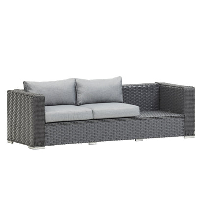 Grey Rattan Corner Sofa Set