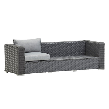 Grey Rattan Corner Sofa Set