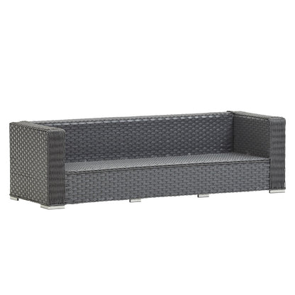 Grey Rattan Corner Sofa Set