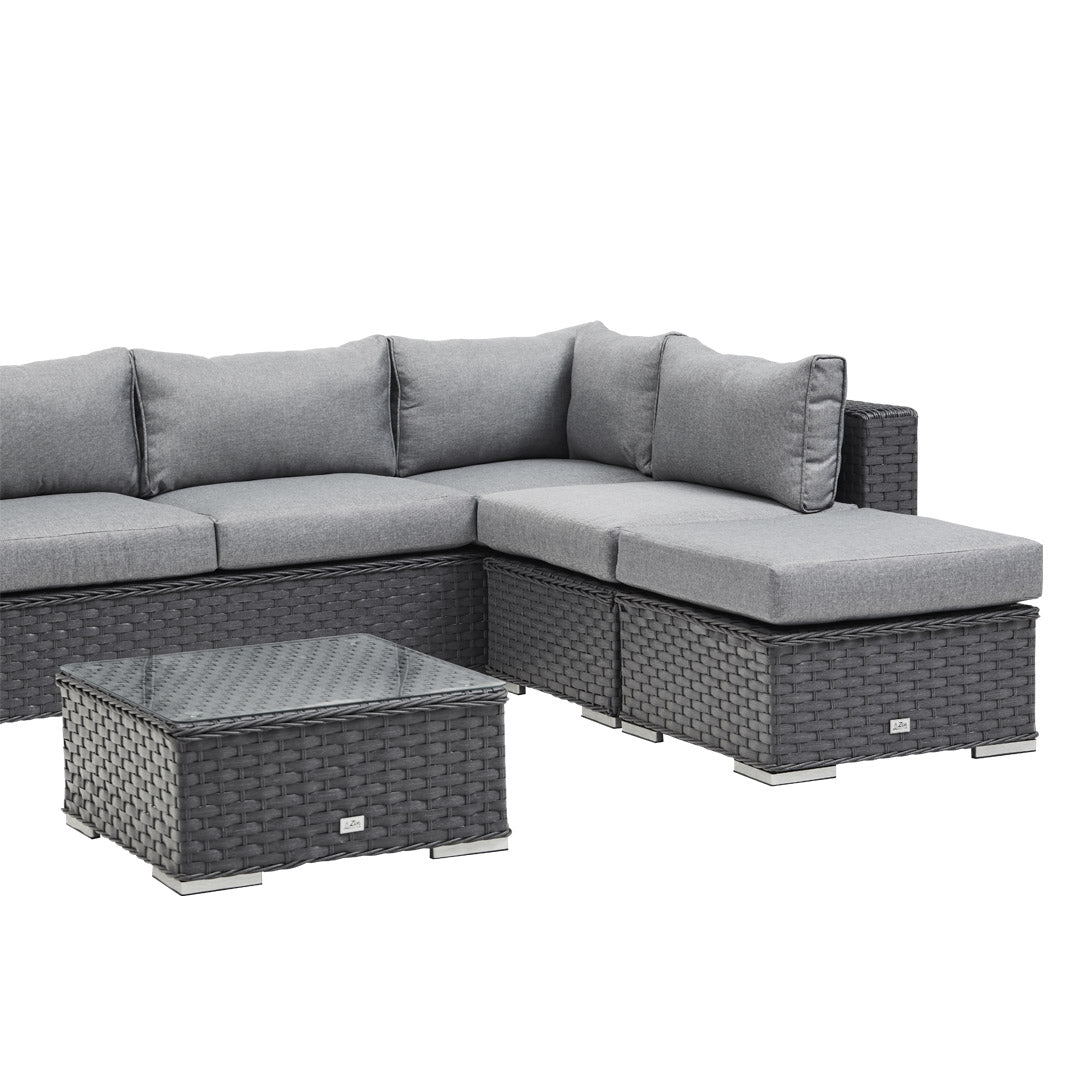 Grey Rattan Corner Sofa Set