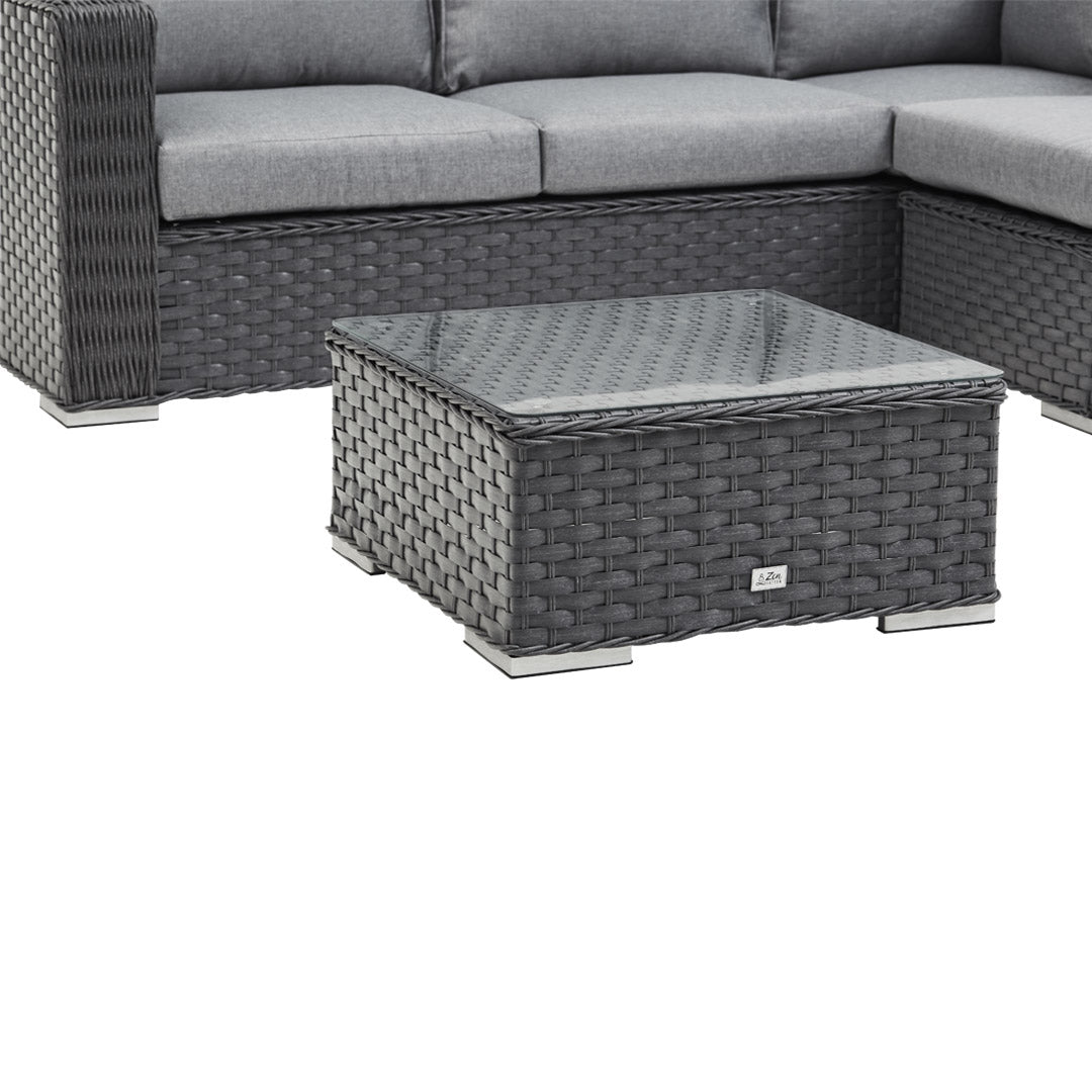 Grey Rattan Corner Sofa Set