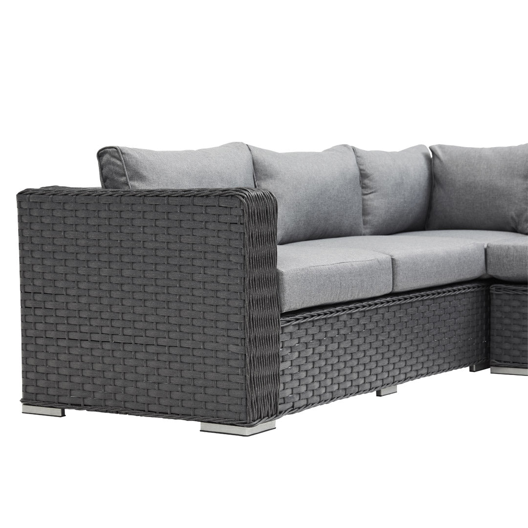 Grey Rattan Corner Sofa Set