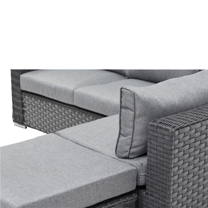 Grey Rattan Corner Sofa Set