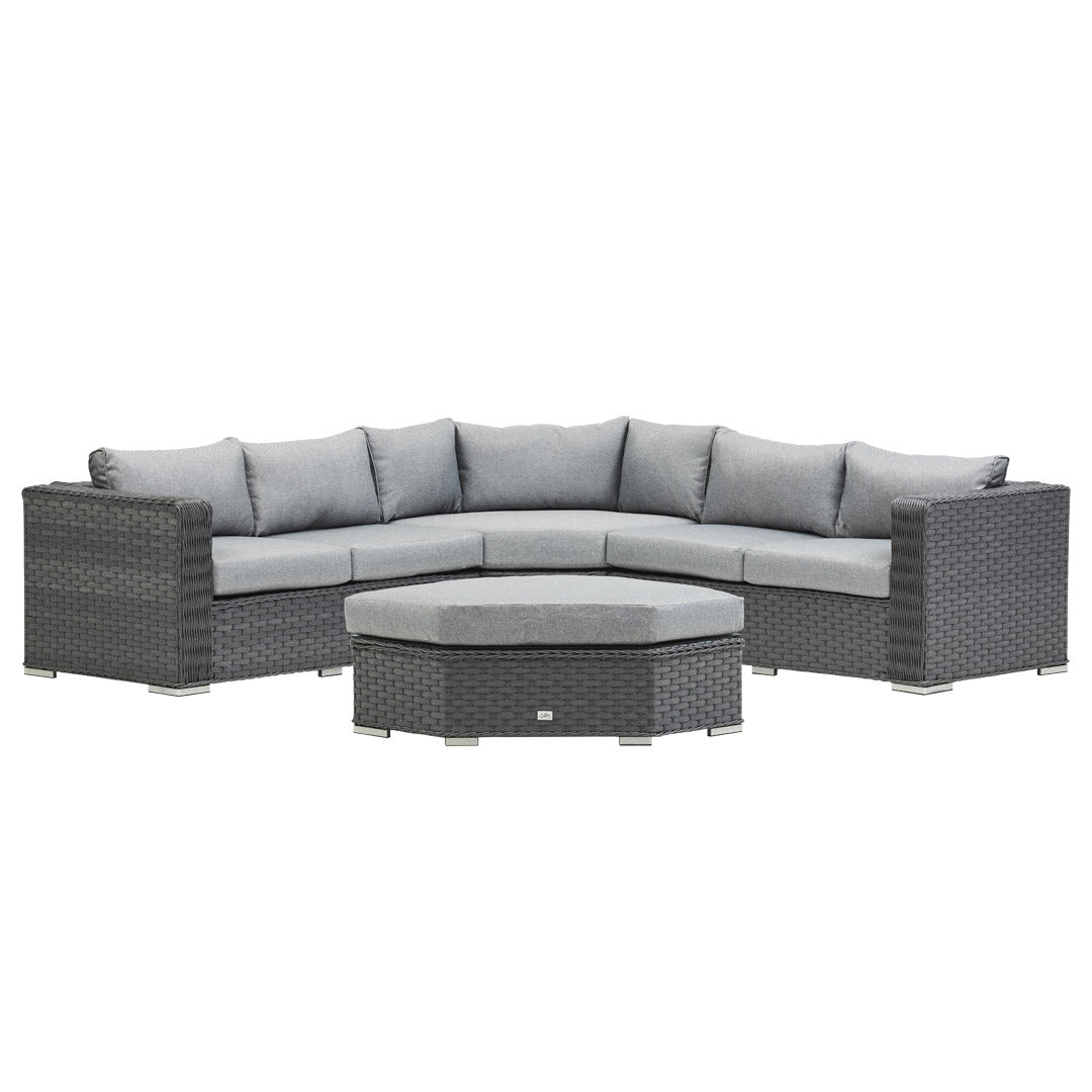 Grey Rattan Corner Day Bed