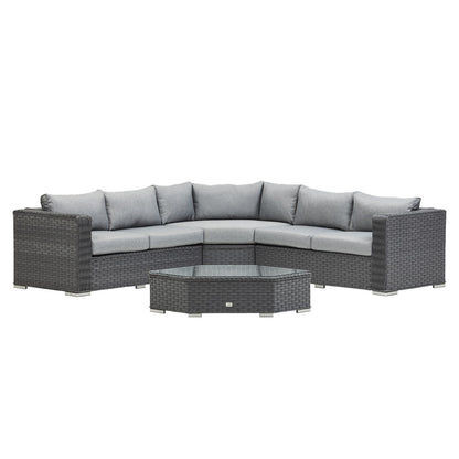 Grey Rattan Corner Day Bed