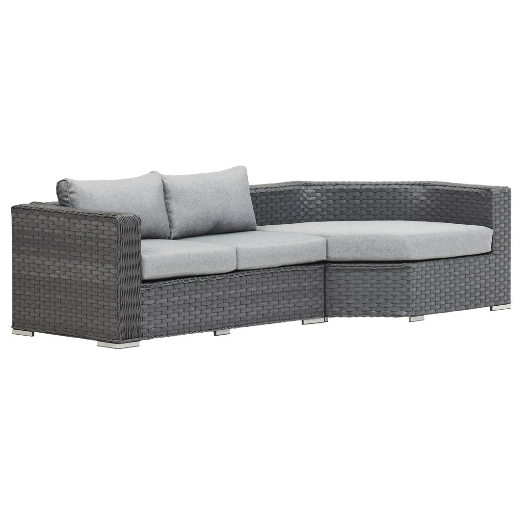 Grey Rattan Corner Day Bed