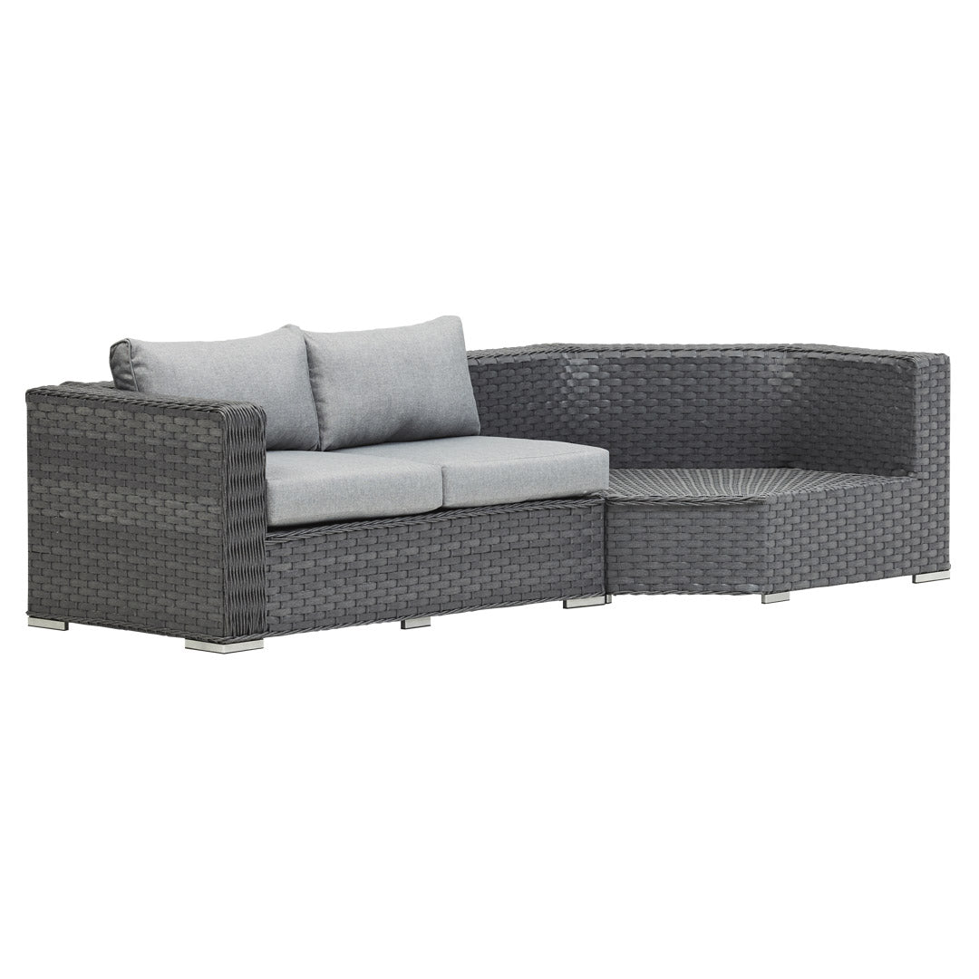 Grey Rattan Corner Day Bed