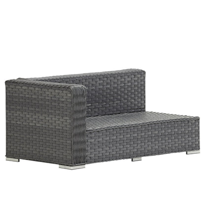 Grey Rattan Corner Day Bed