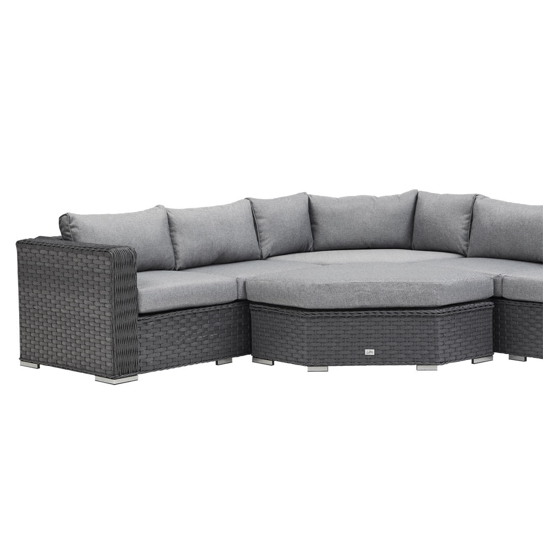 Grey Rattan Corner Day Bed