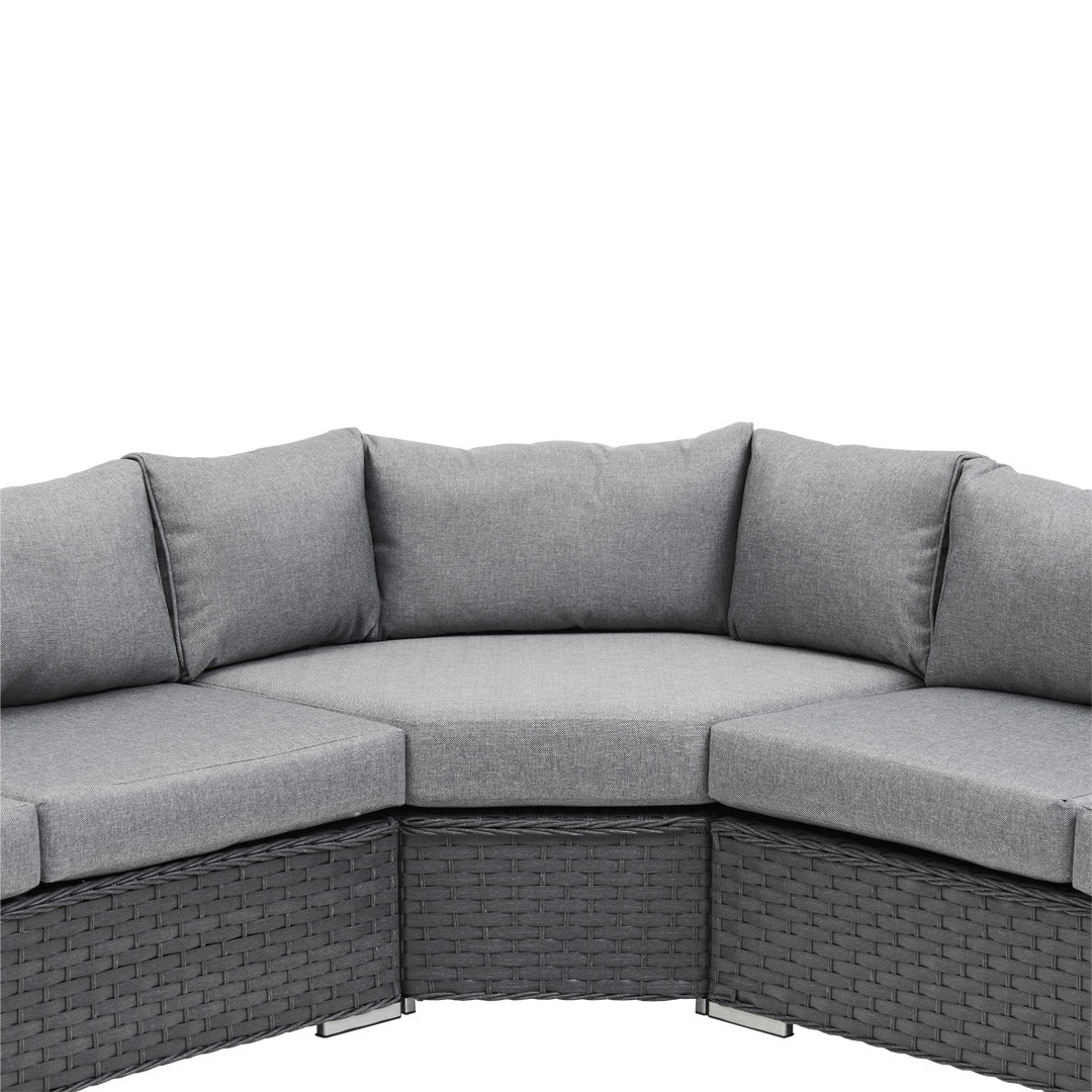 Grey Rattan Corner Day Bed