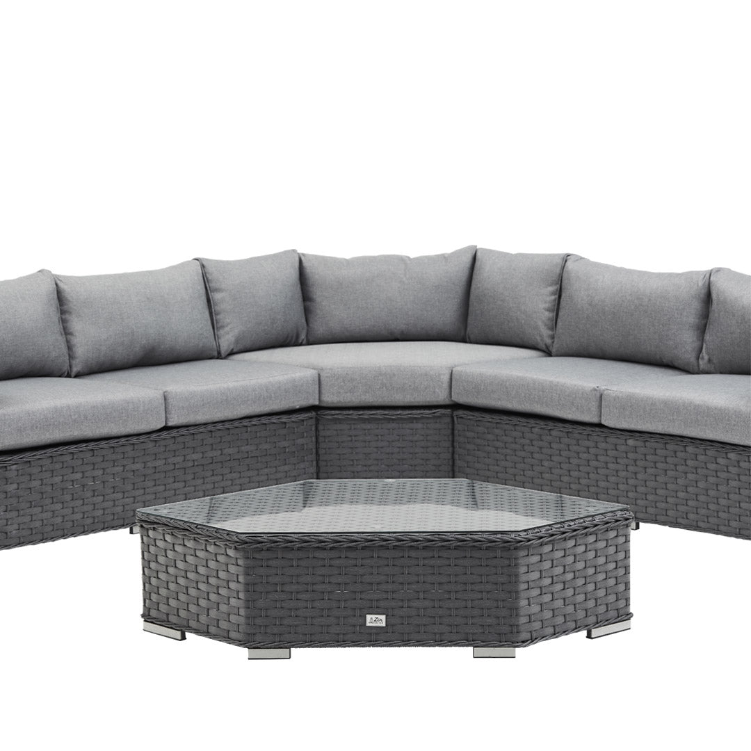 Grey Rattan Corner Day Bed