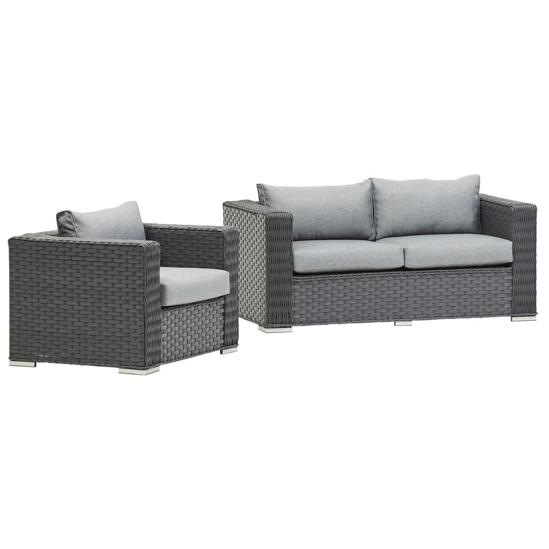 Grey Rattan Sofa Dining Set