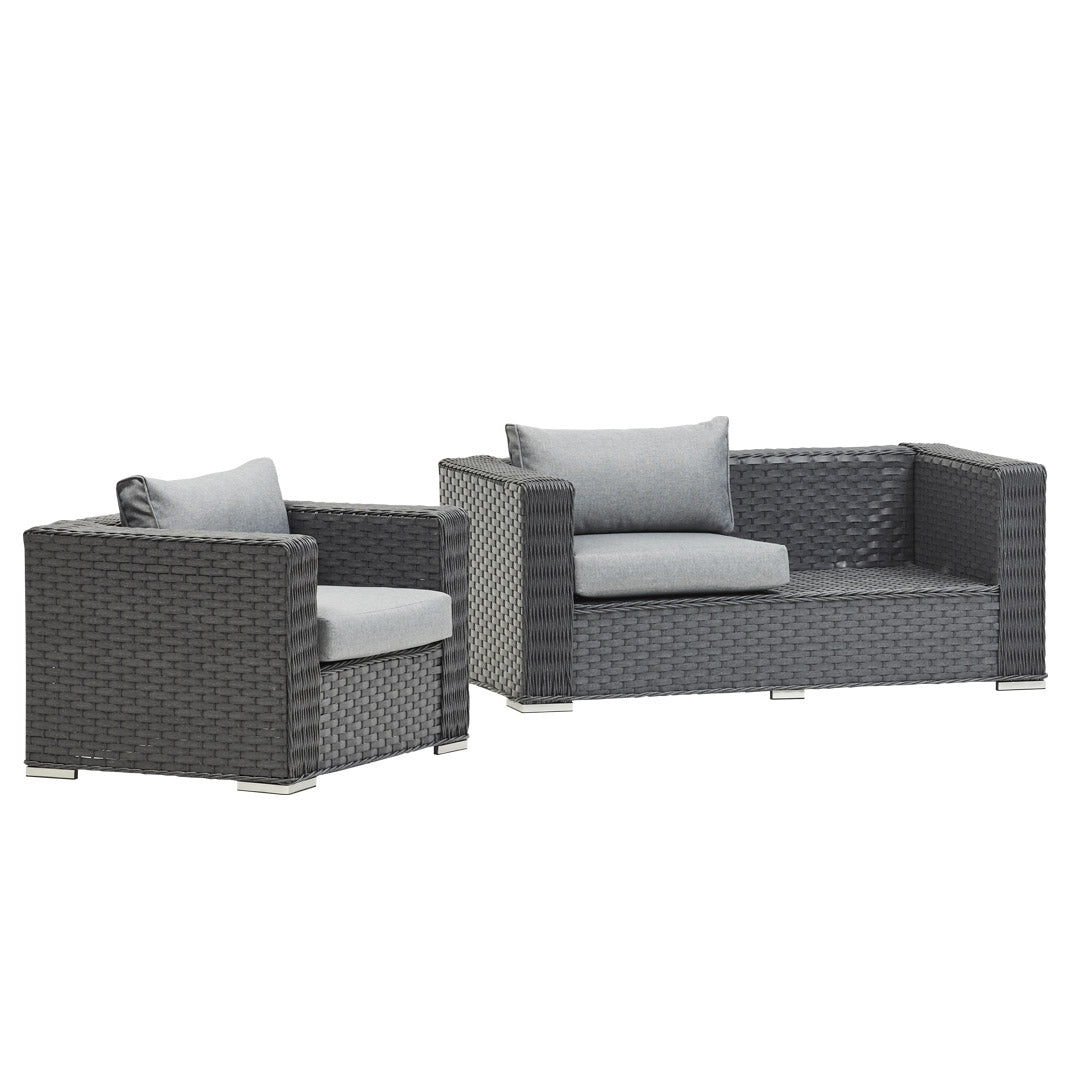 Grey Rattan Sofa Dining Set