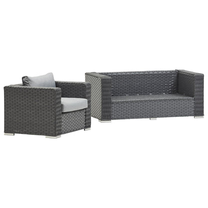 Grey Rattan Sofa Dining Set